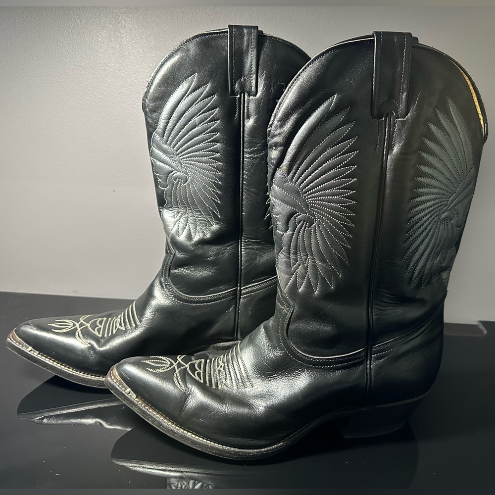 Men's Black Boulet Western Boots - Picture 4 of 11